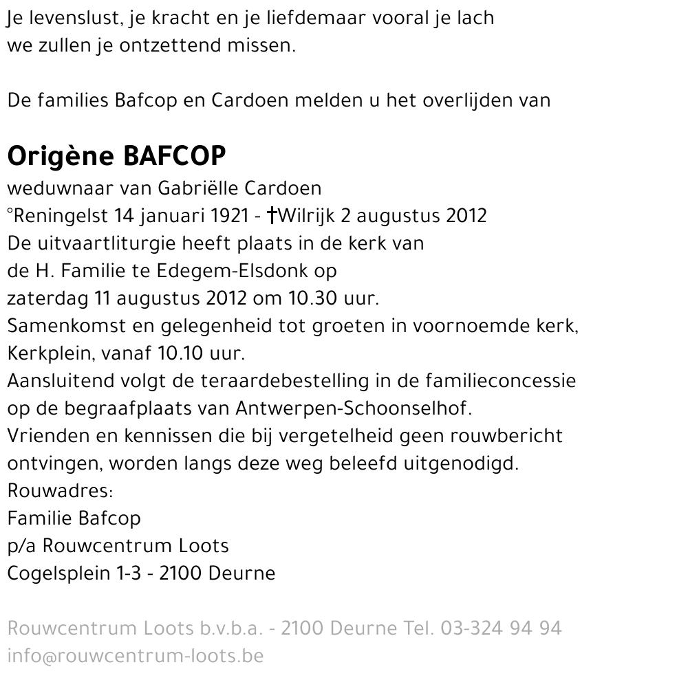 Origène Bafcop