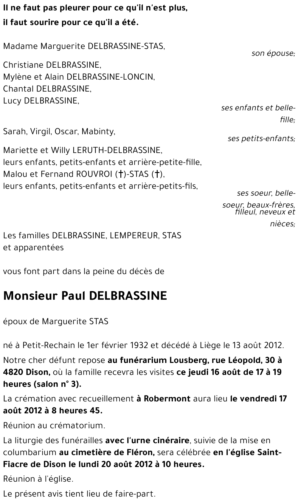 Paul DELBRASSINE