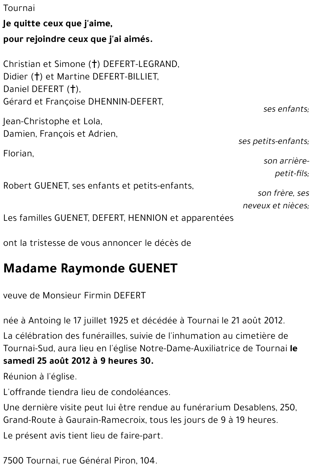 Raymonde GUENET