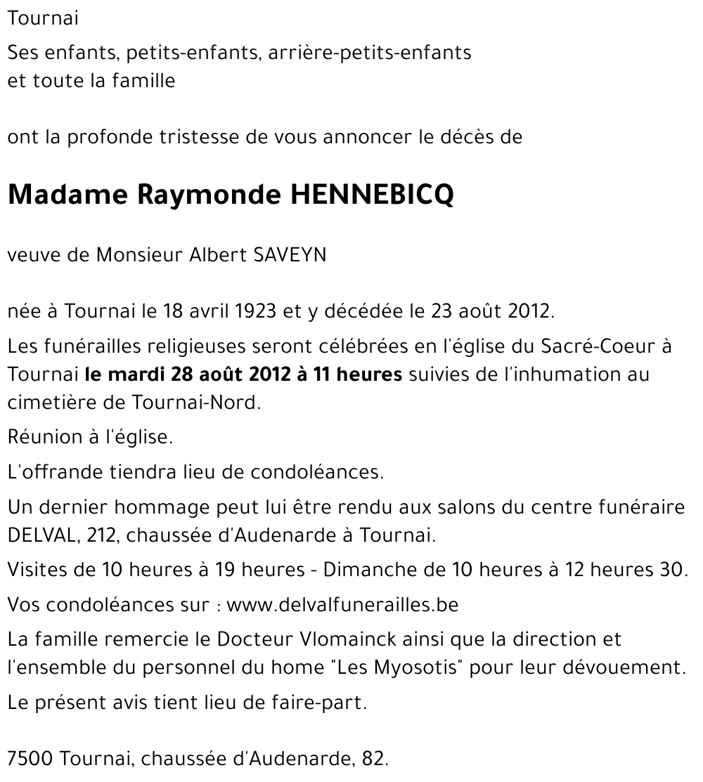 raymonde HENNEBICQ