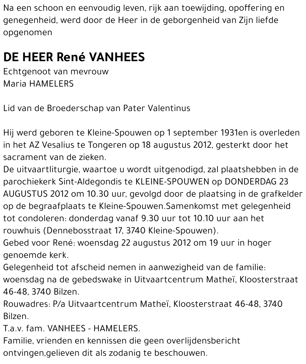 René VANHEES