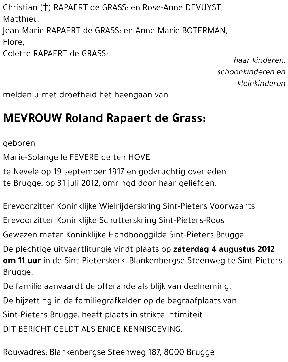 Roland Rapaert de Grass: