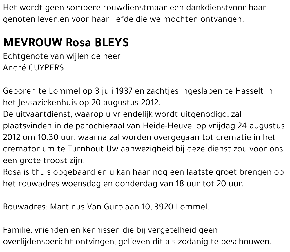 Rosa Bleys