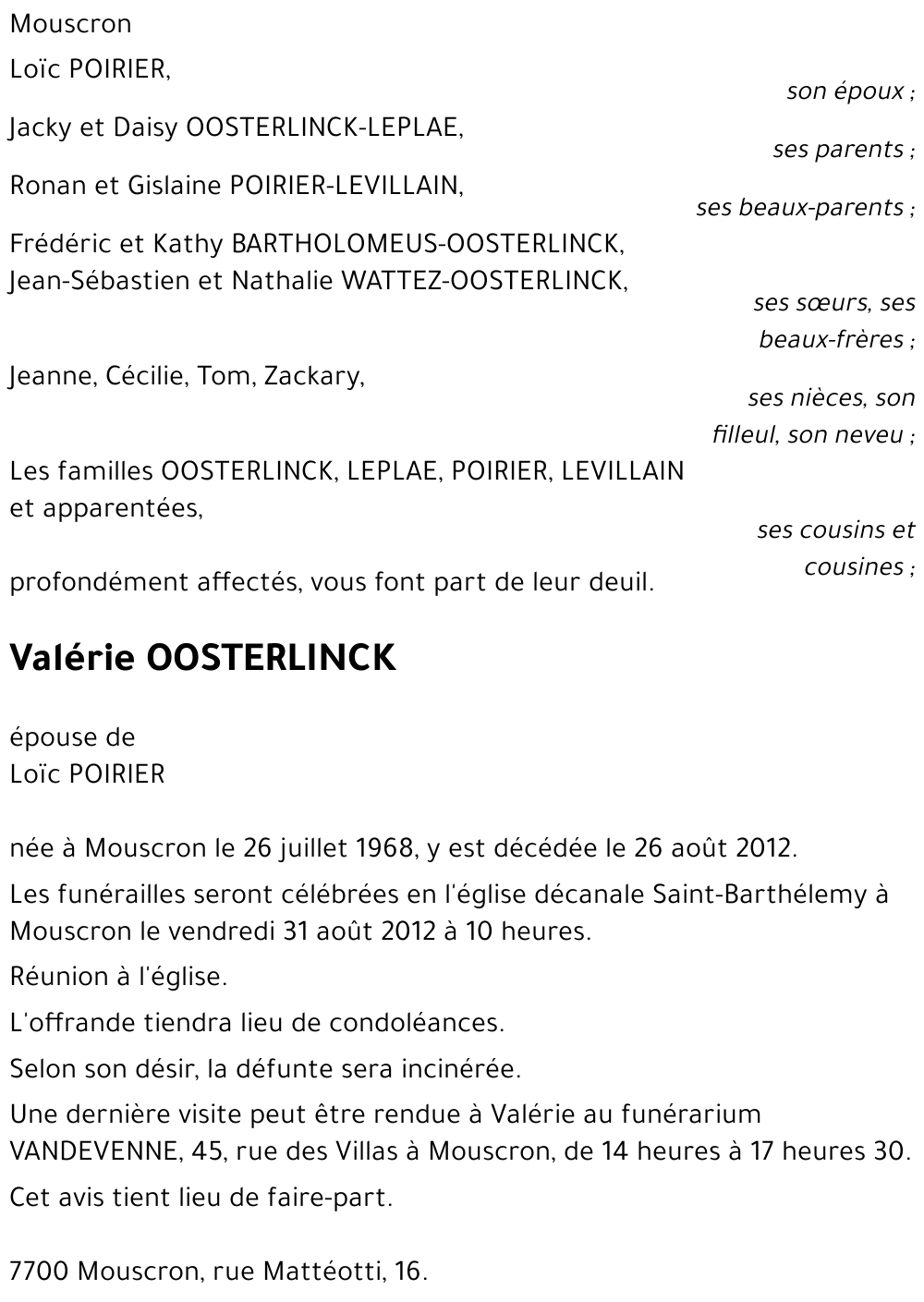 Valérie OOSTERLINCK