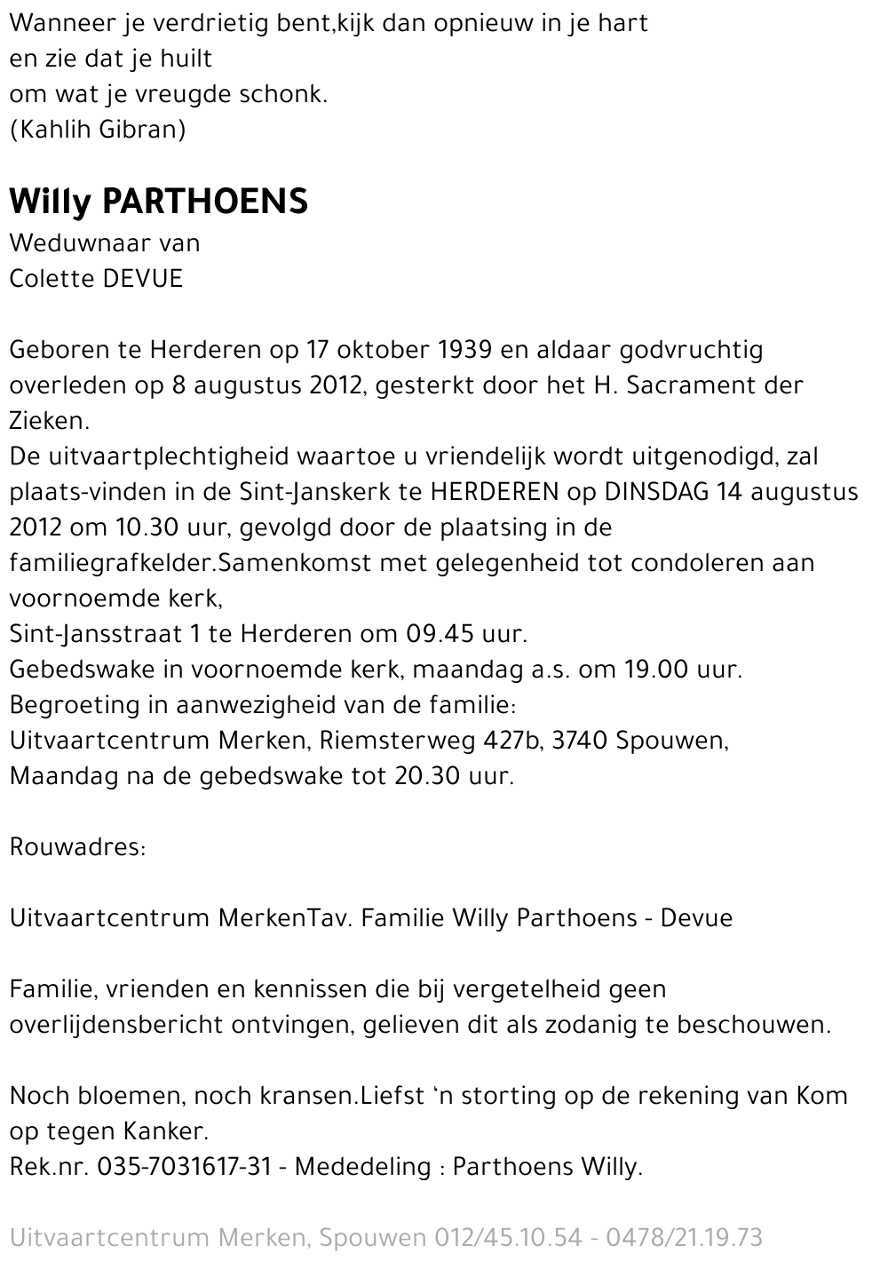 Willy PARTHOENS