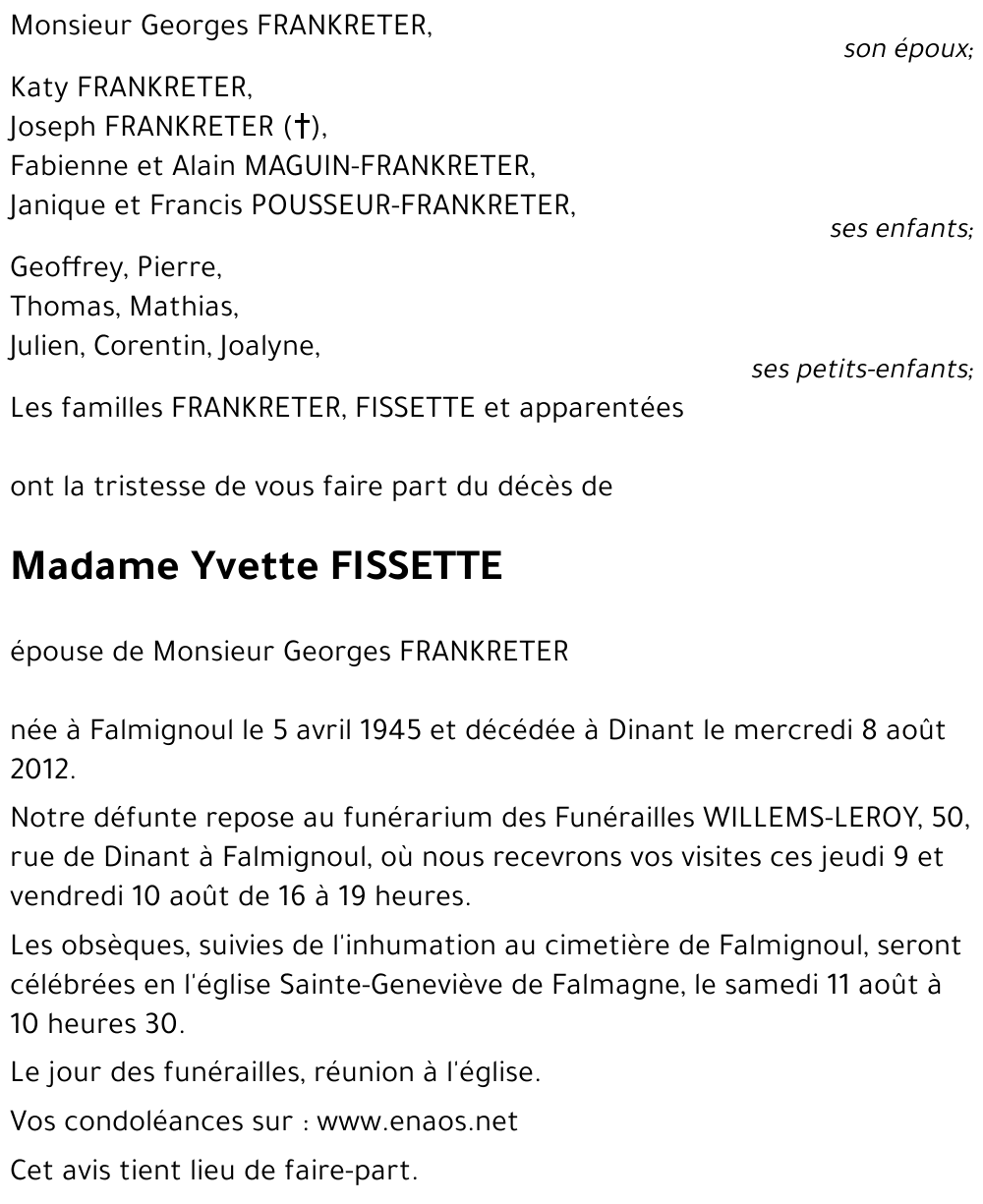 Yvette FISSETTE