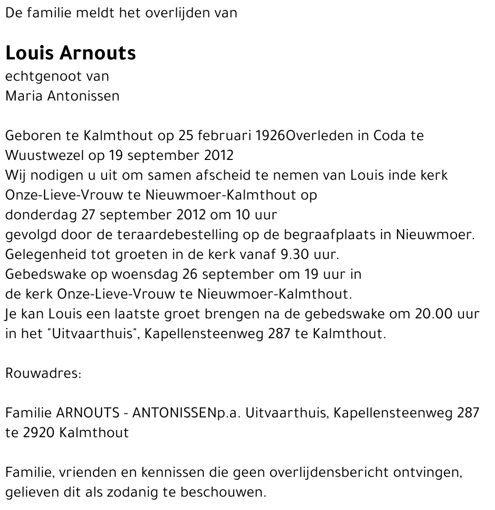 Aloysius Petrus Maria ARNOUTS