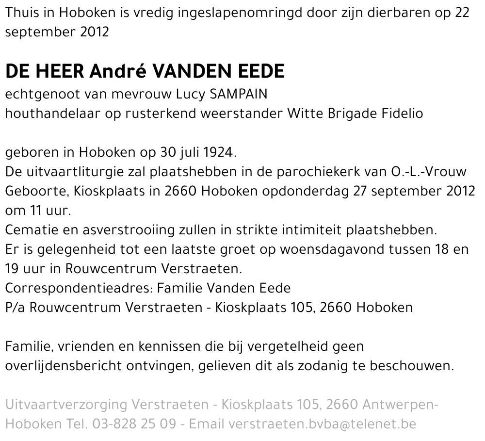 André Vanden Eede