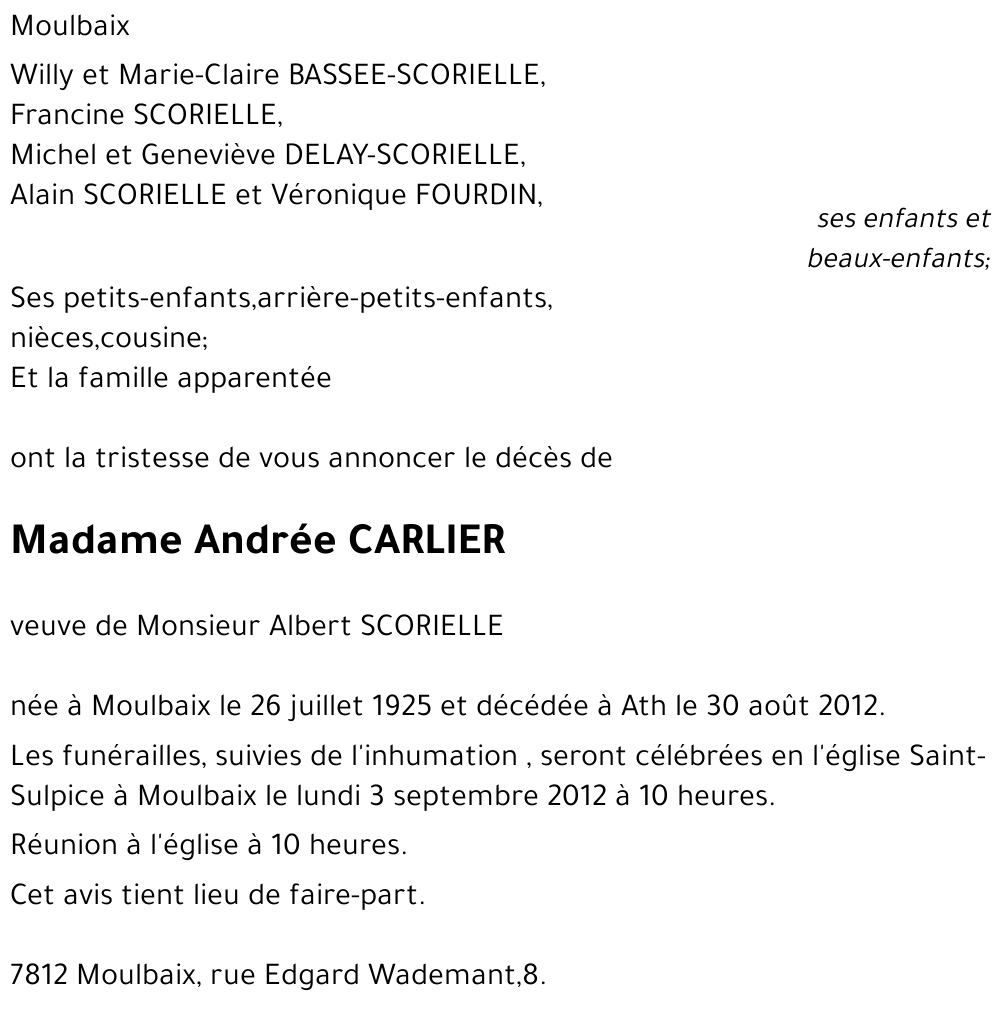 Andrée CARLIER