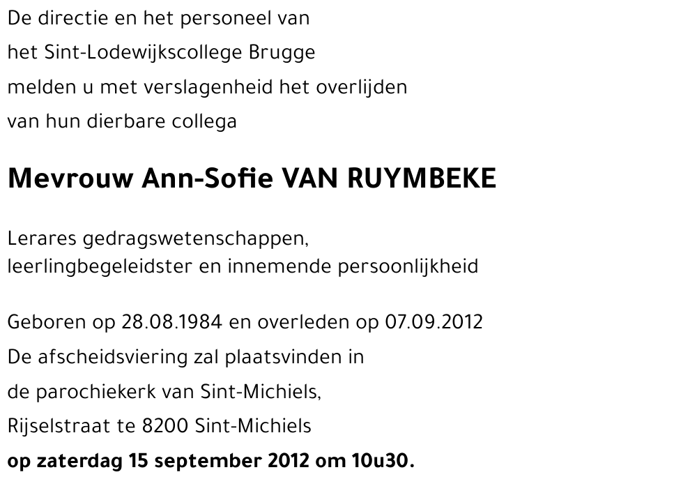 Ann-Sofie VAN RUYMBEKE