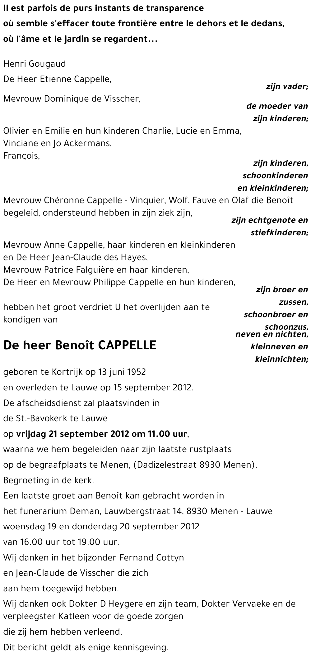 Benoît CAPELLE