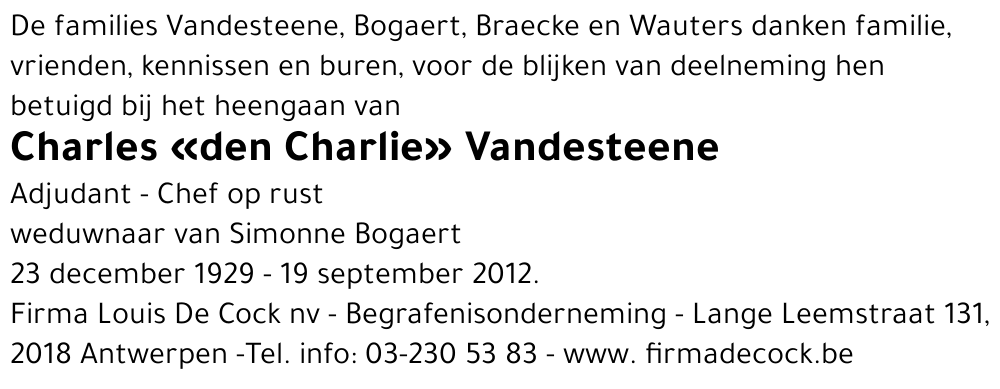 Charles «den Charlie» Vandesteene