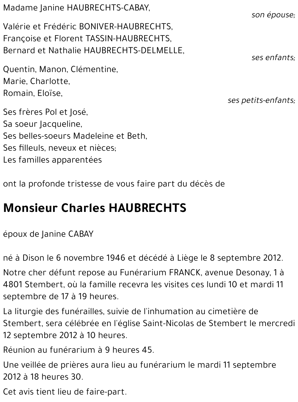 Charles HAUBRECHTS