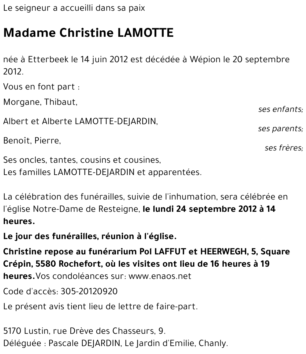 Christine LAMOTTE