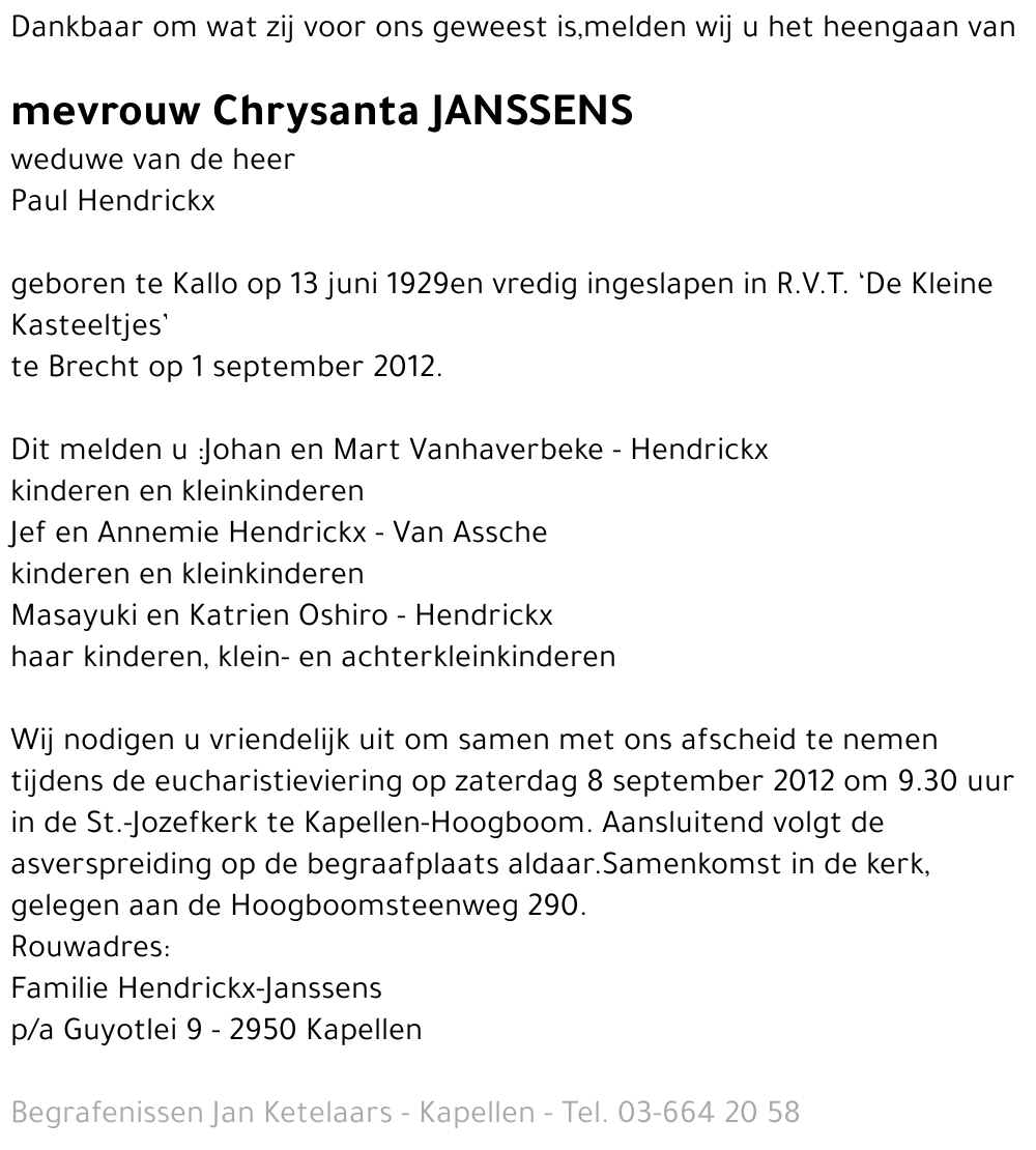 Chrysanta Janssens