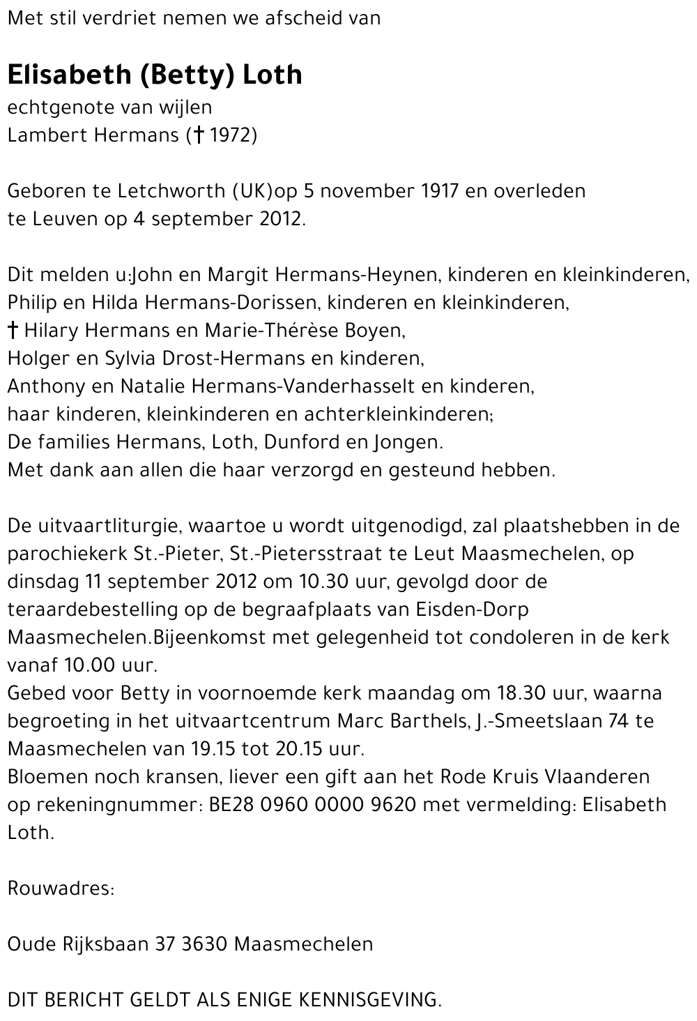 Elisabeth (Betty) Loth