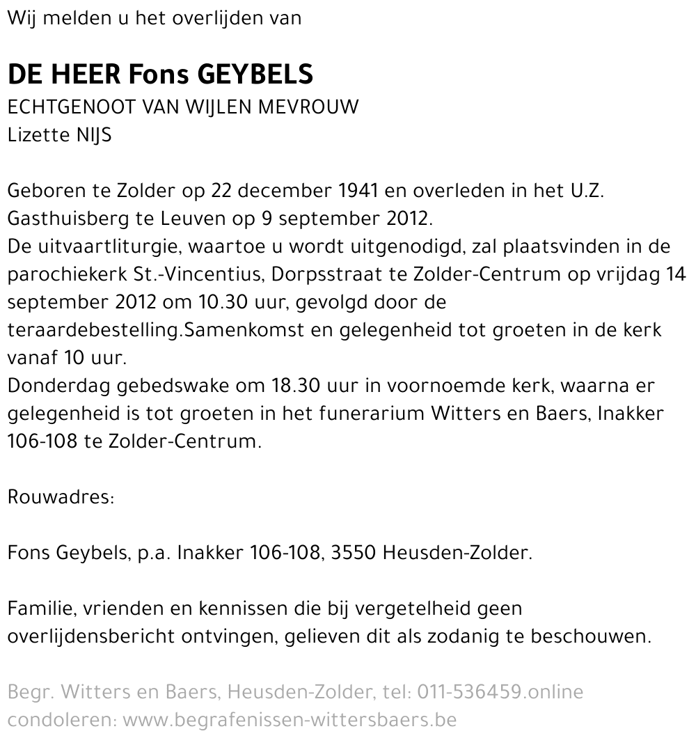 Fons Geybels