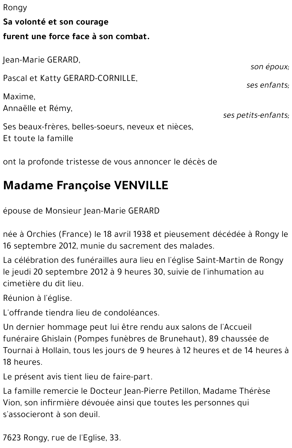 Françoise VENVILLE