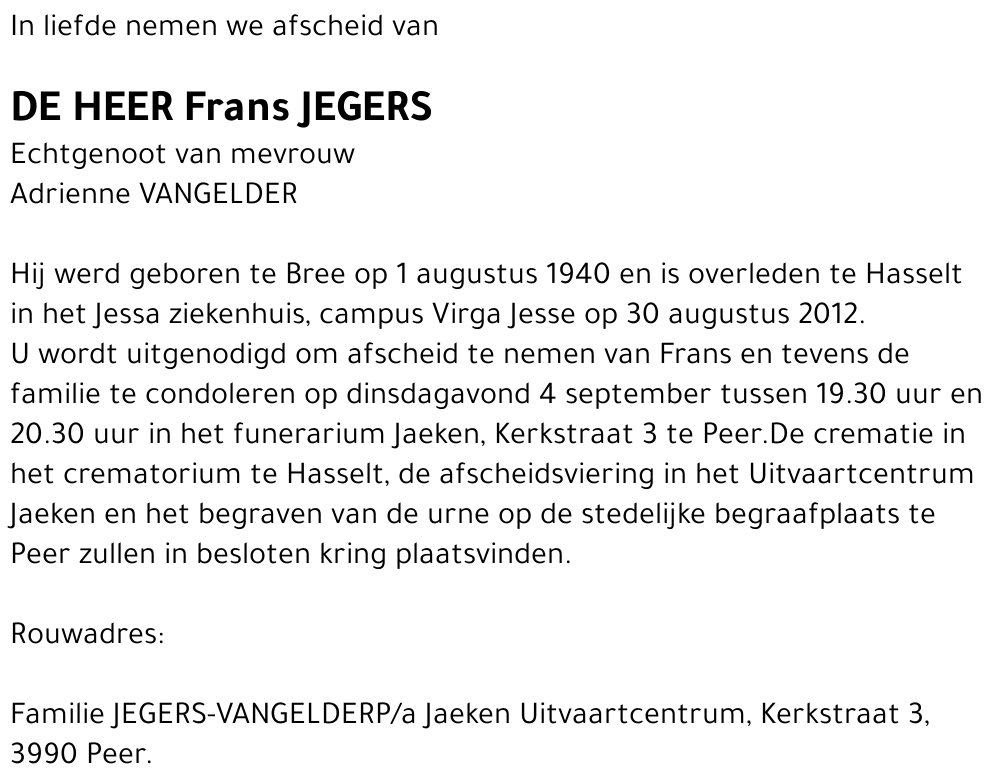 Frans JEGERS