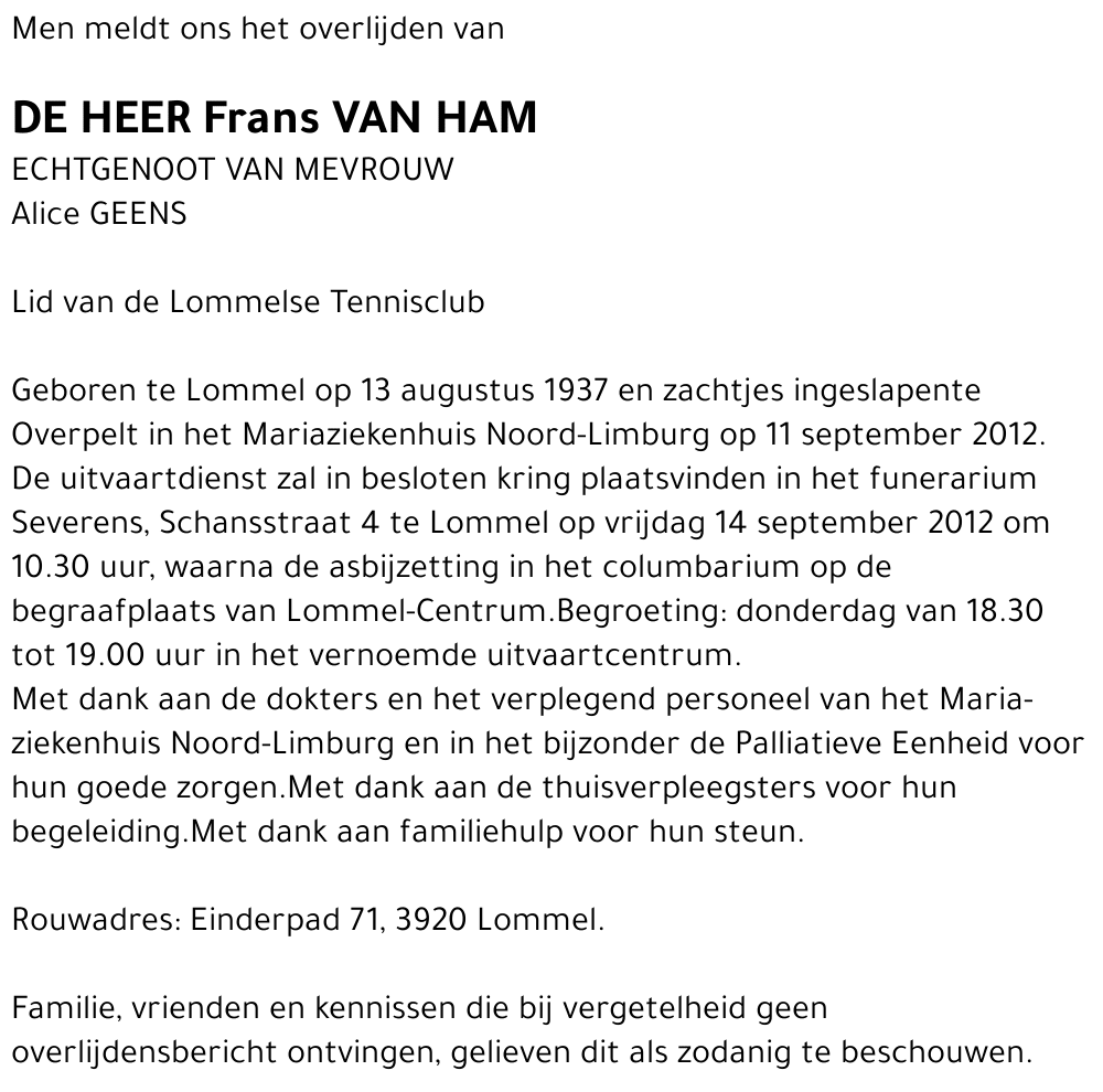 Frans Van Ham