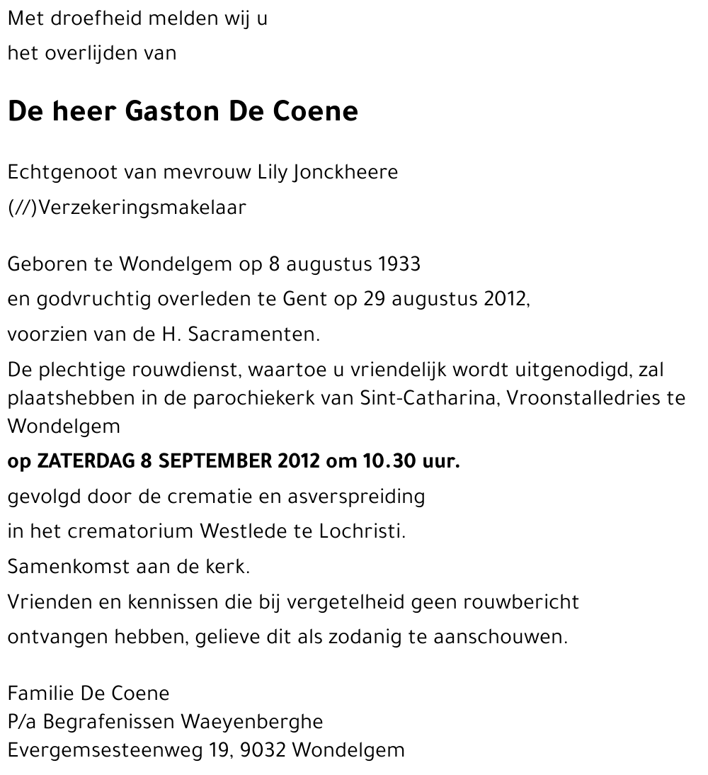 Gaston De Coene