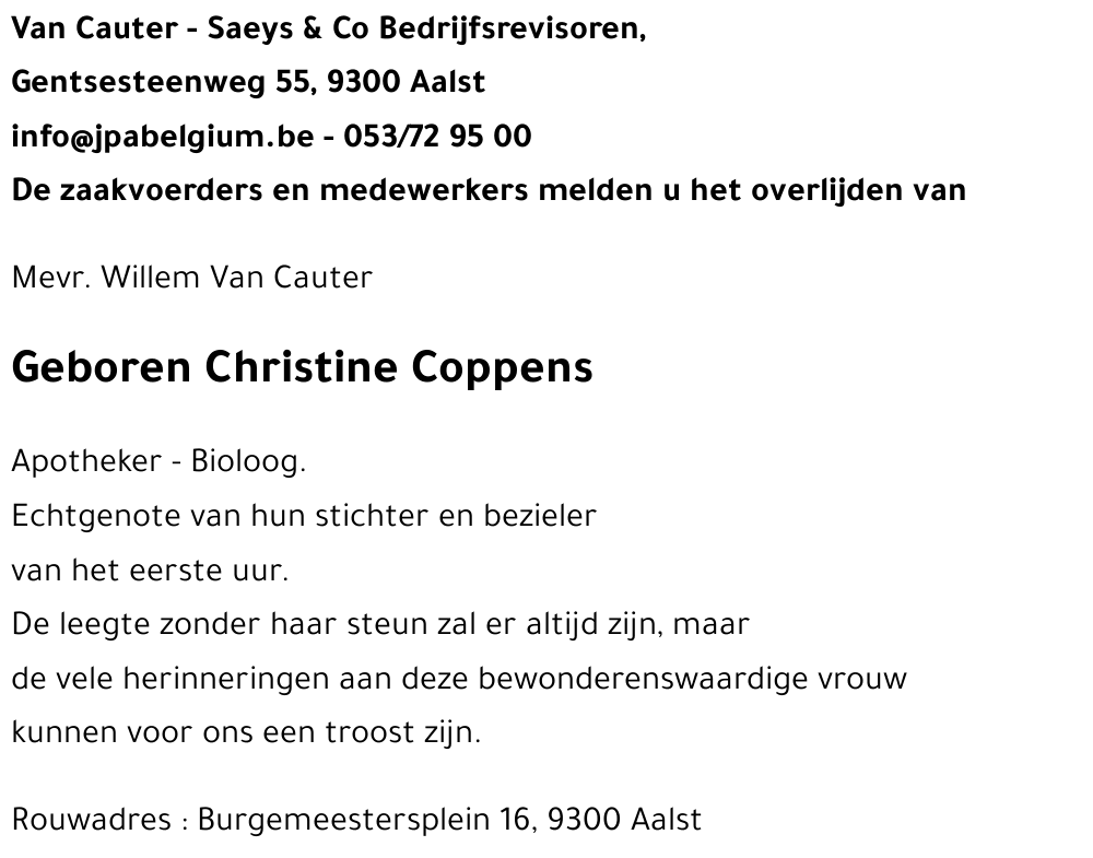 Geboren Christine Coppens