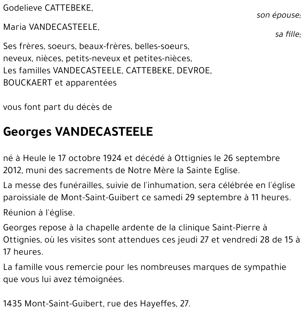 Georges VANDECASTEELE