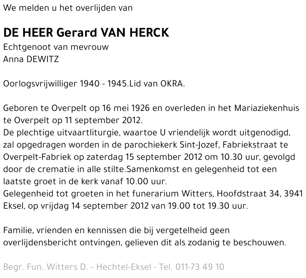 Gerard Van Herck