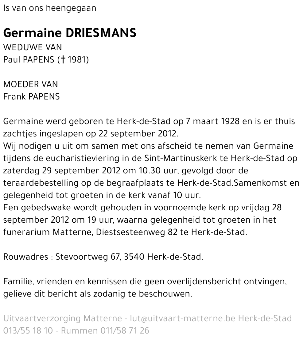 Germaine Driesmans