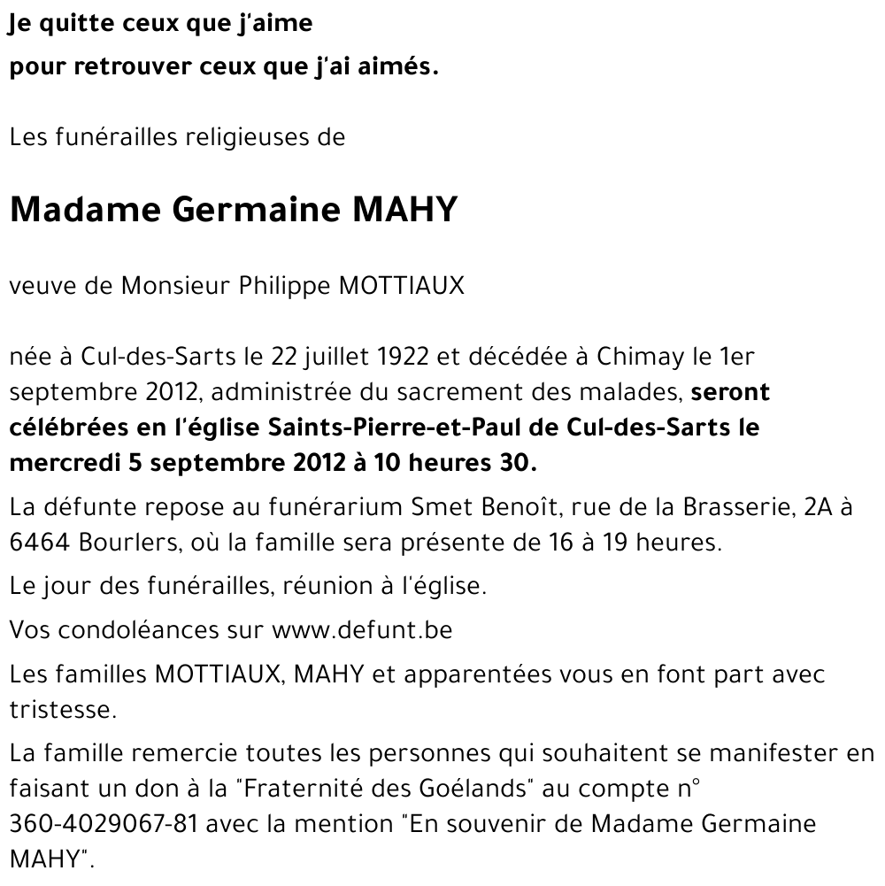 Germaine MAHY