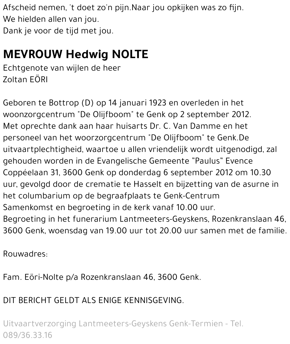Hedwig NOLTE