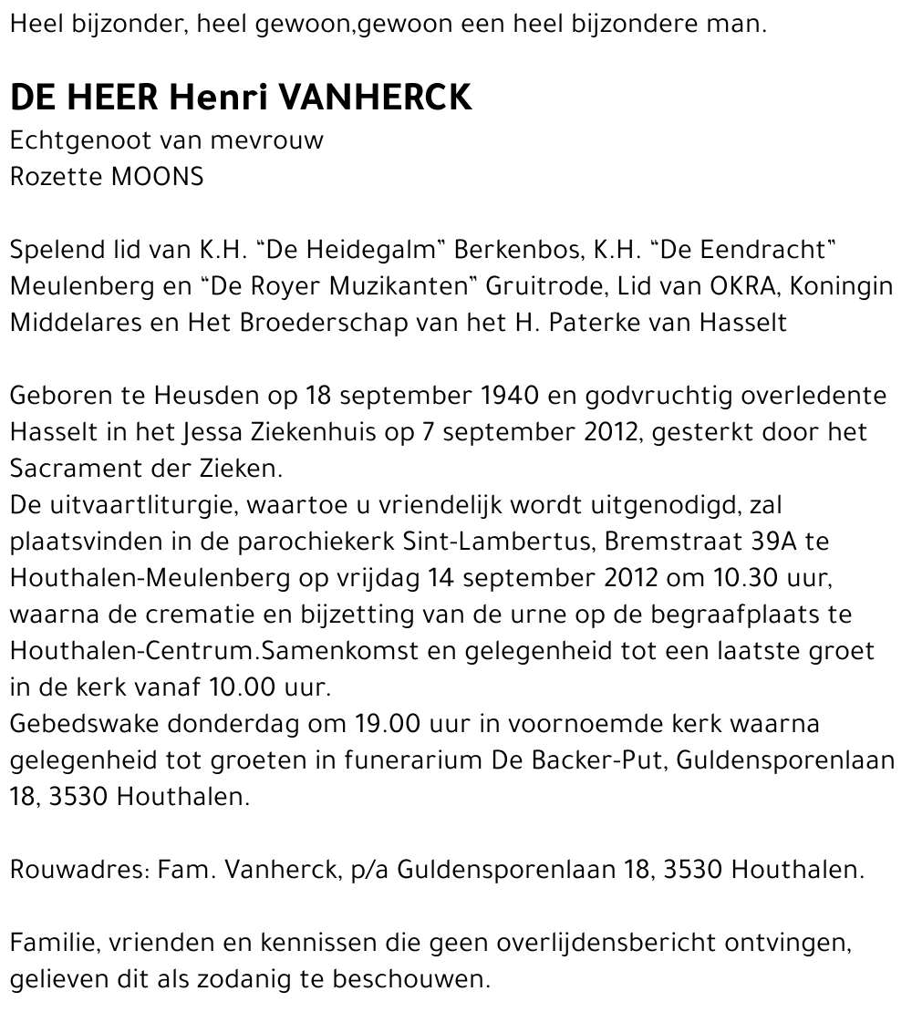 Henri VANHERCK