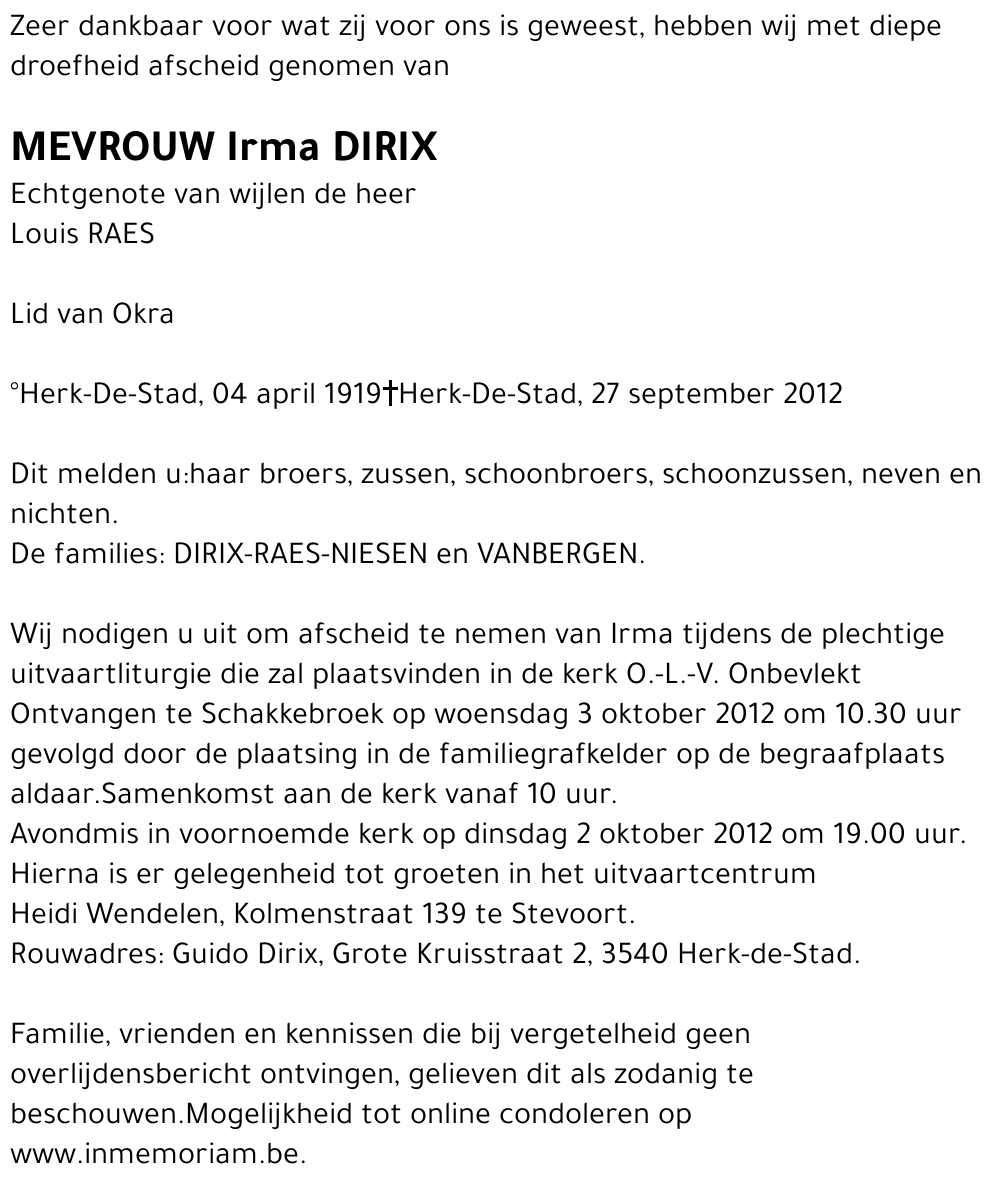 Irma DIRIX