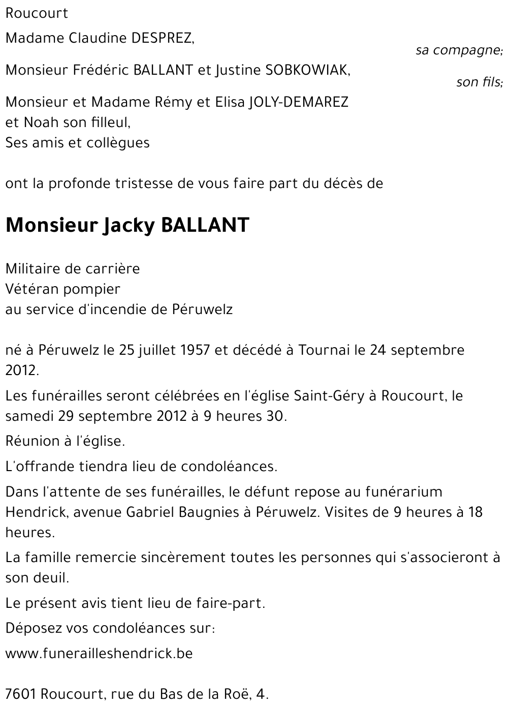 Jacky BALLANT