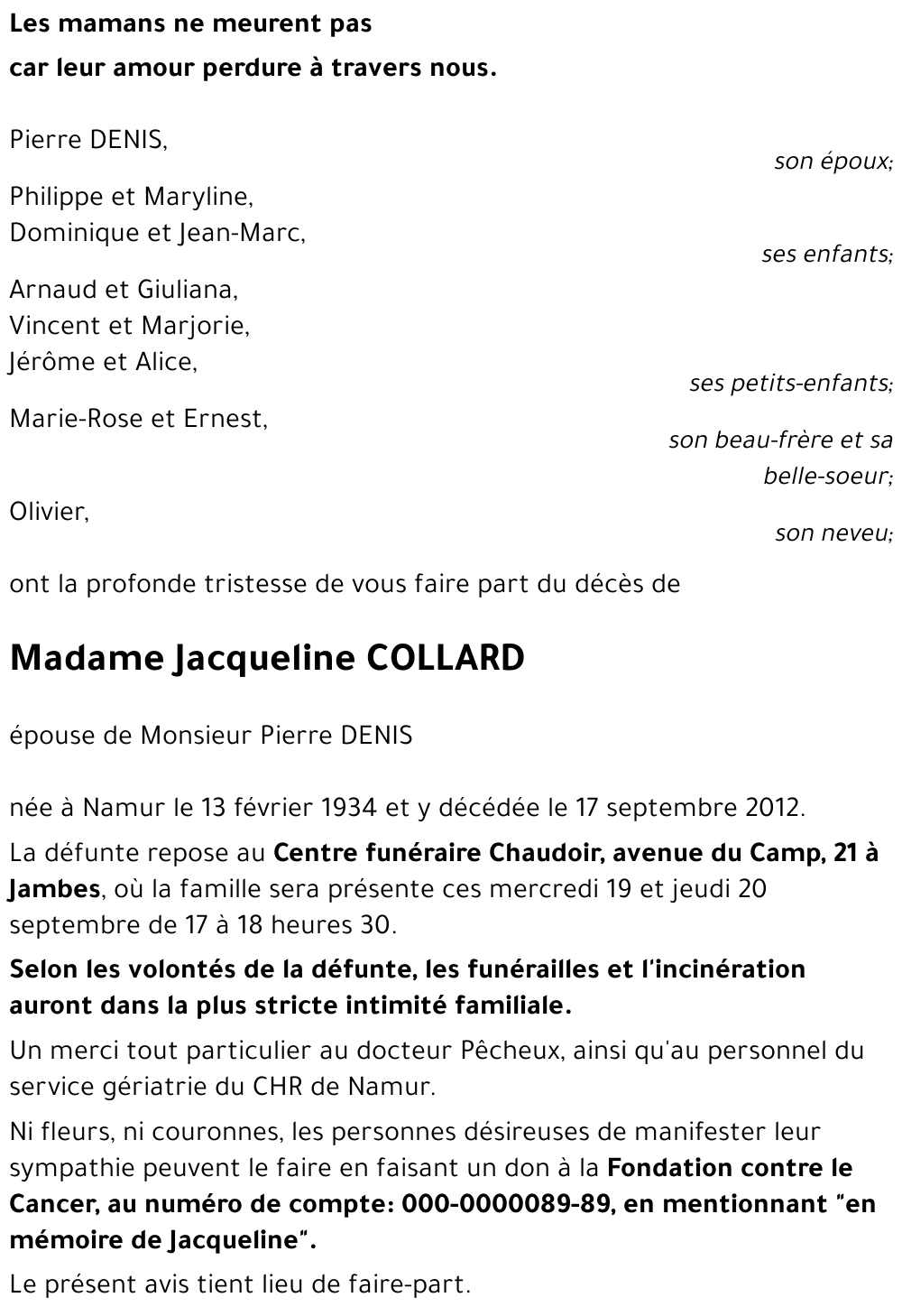 Jacqueline COLLARD