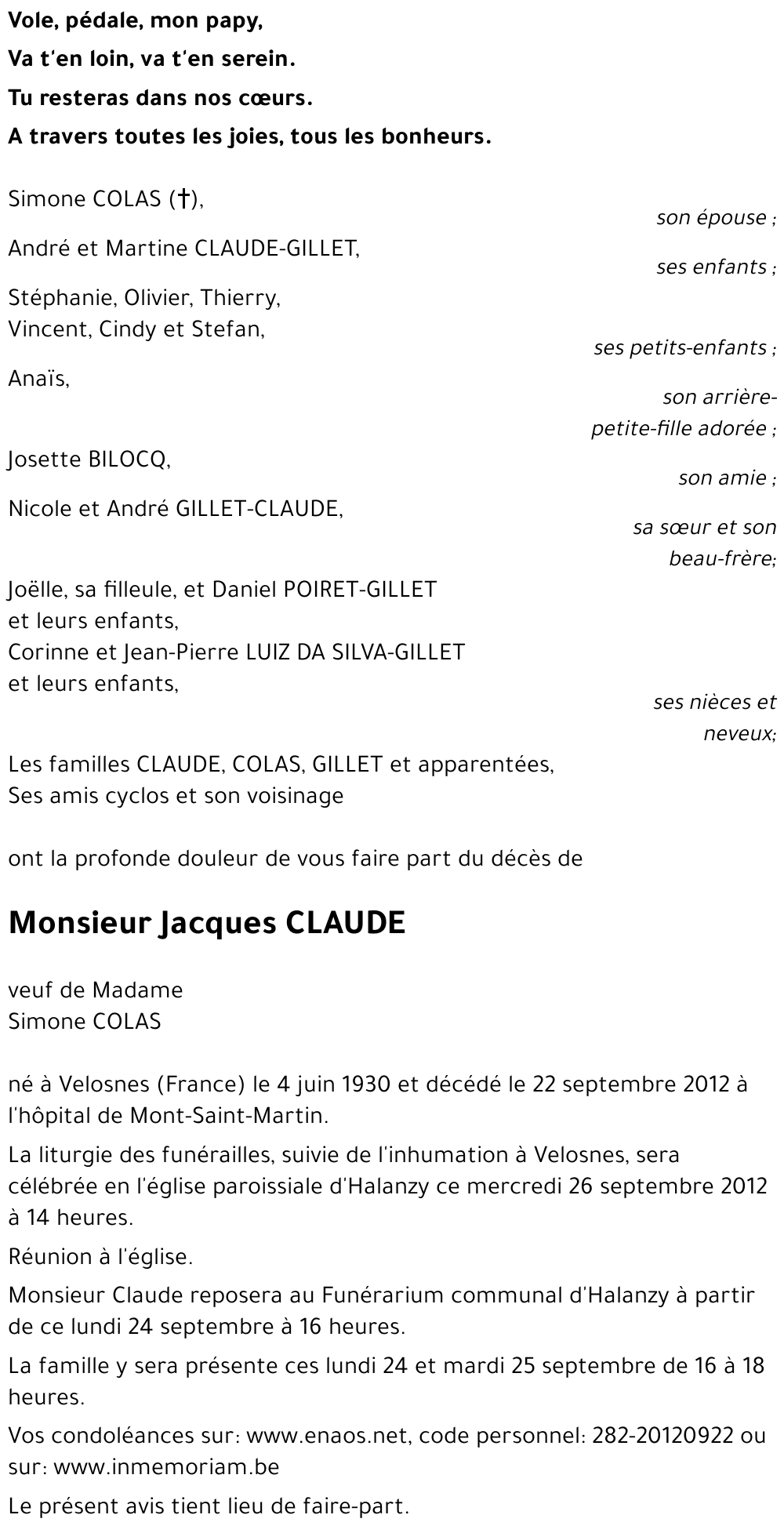 Jacques CLAUDE