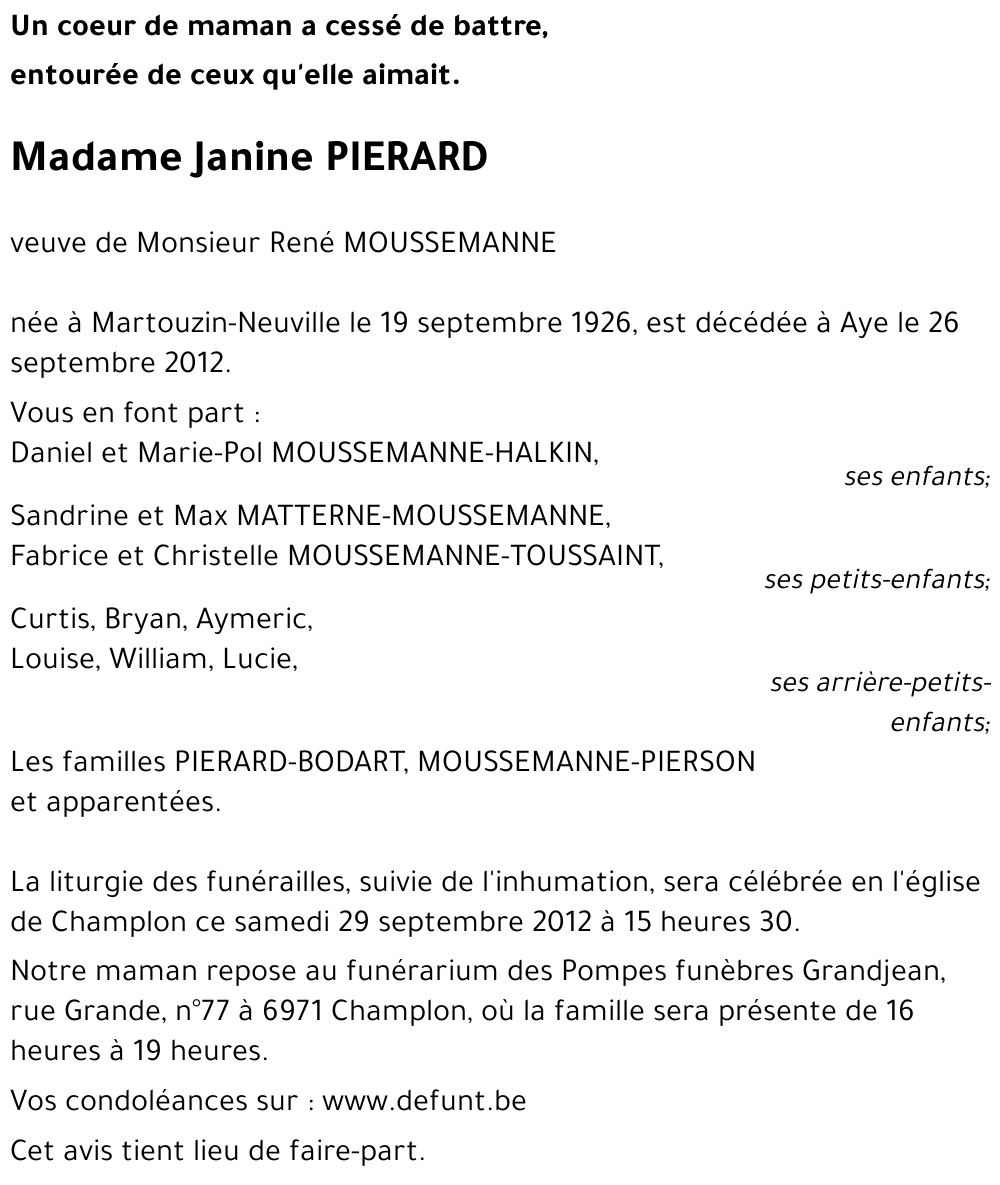 Janine PIERARD