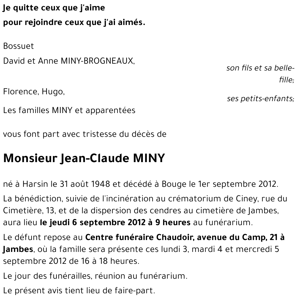 Jean-Claude MINY