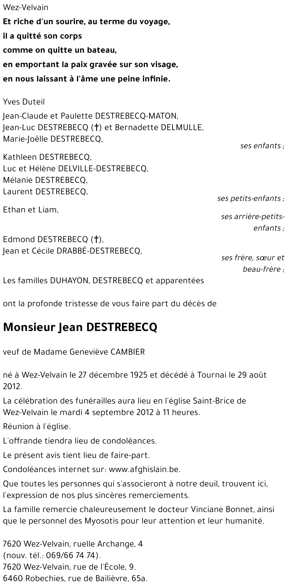 Jean DESTREBECQ