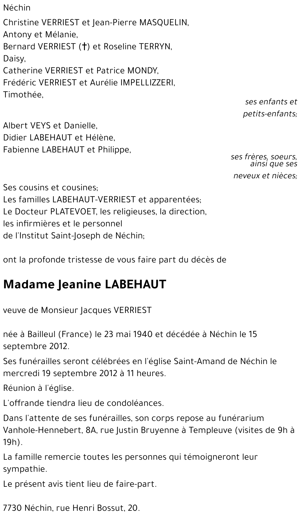 Jeanine LABEHAUT