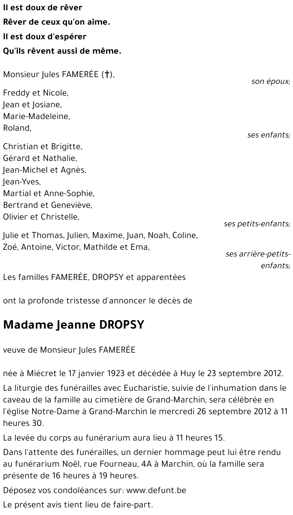 Jeanne DROPSY