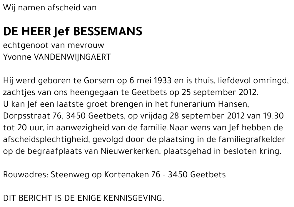 Jef BESSEMANS