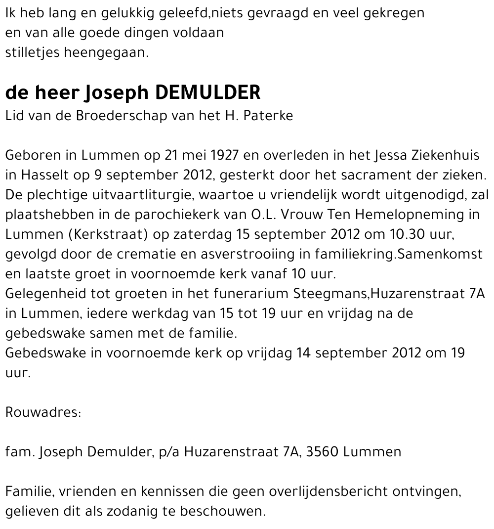 Joseph Demulder