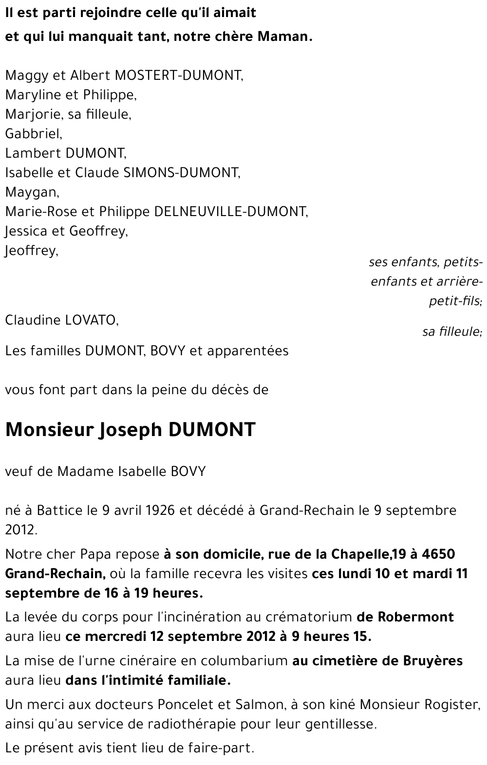 Joseph DUMONT