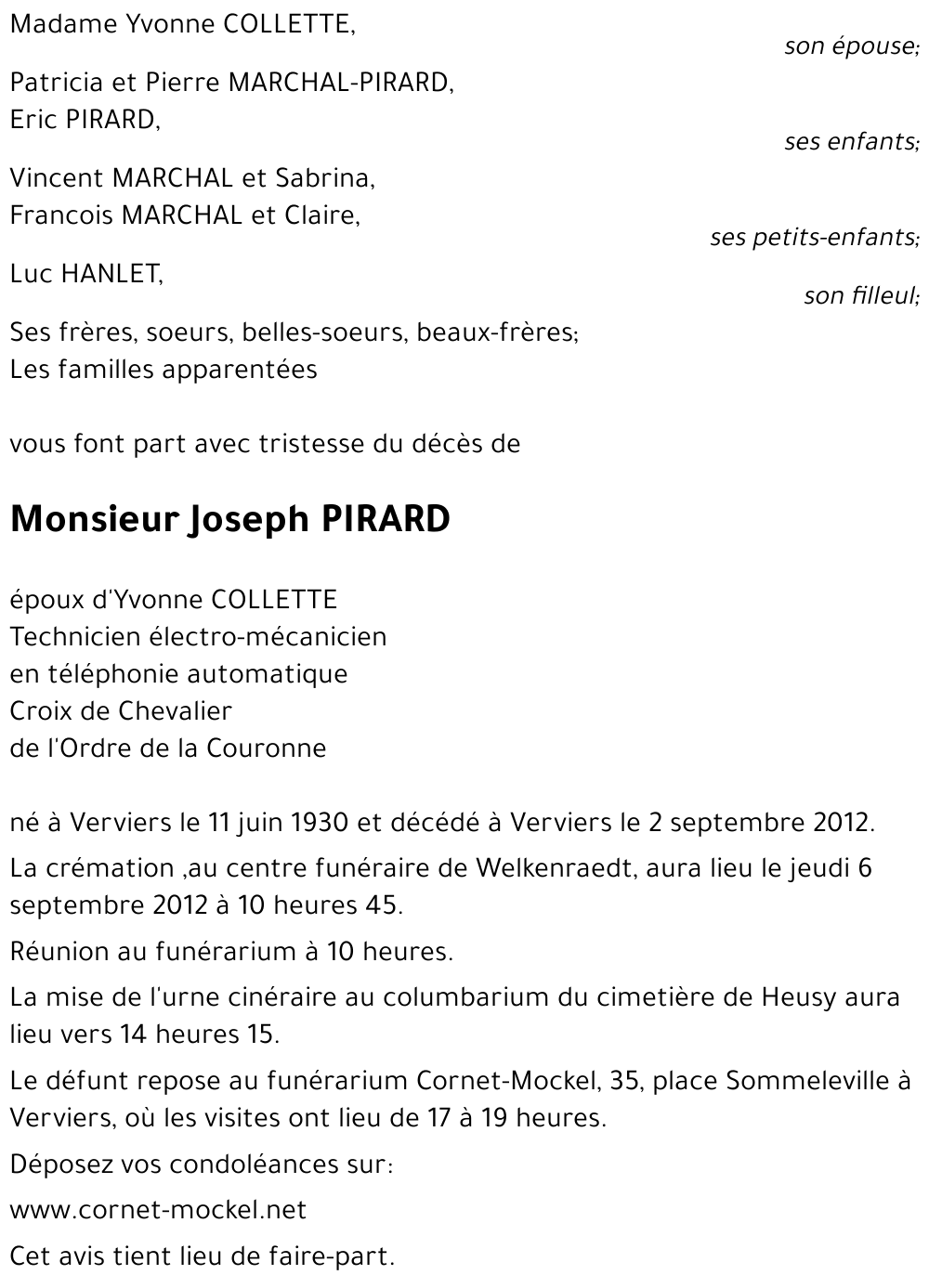 Joseph PIRARD