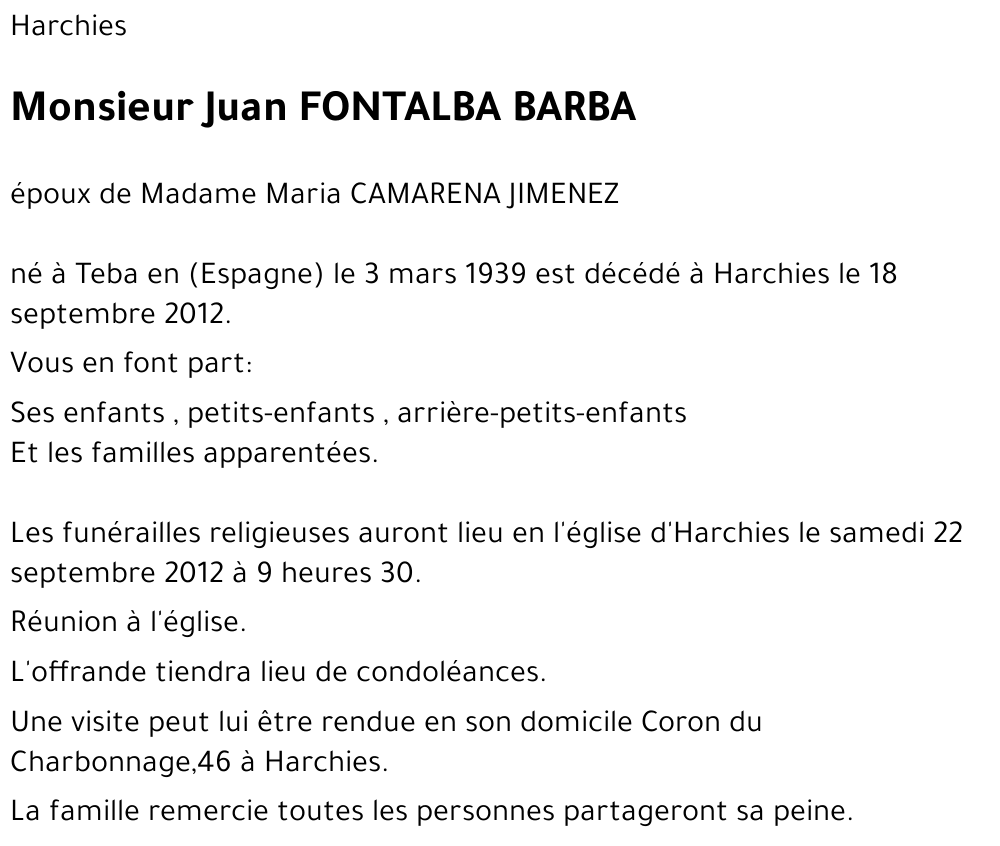 Juan FONTALBA  BARBA