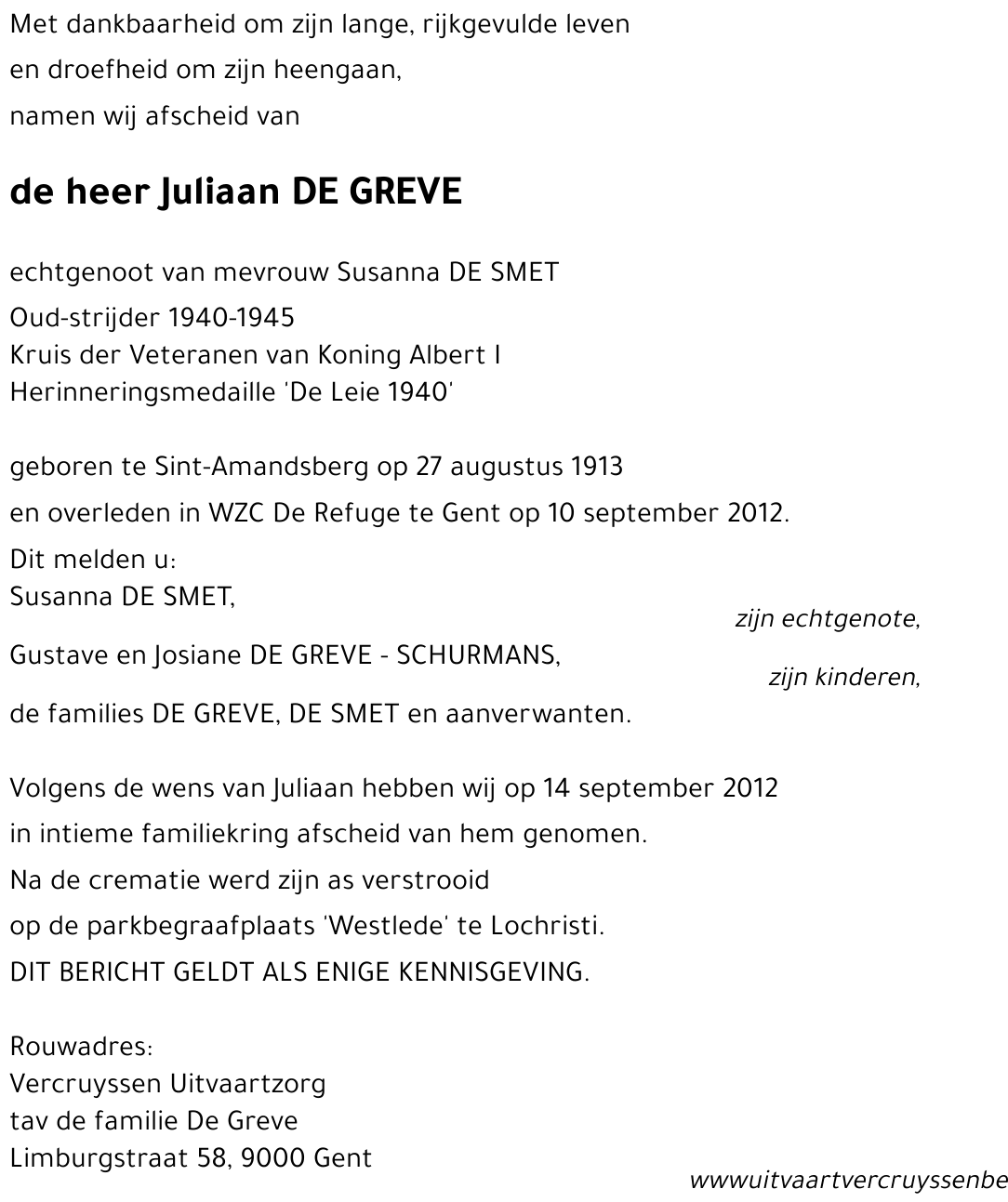 Juliaan DE GREVE