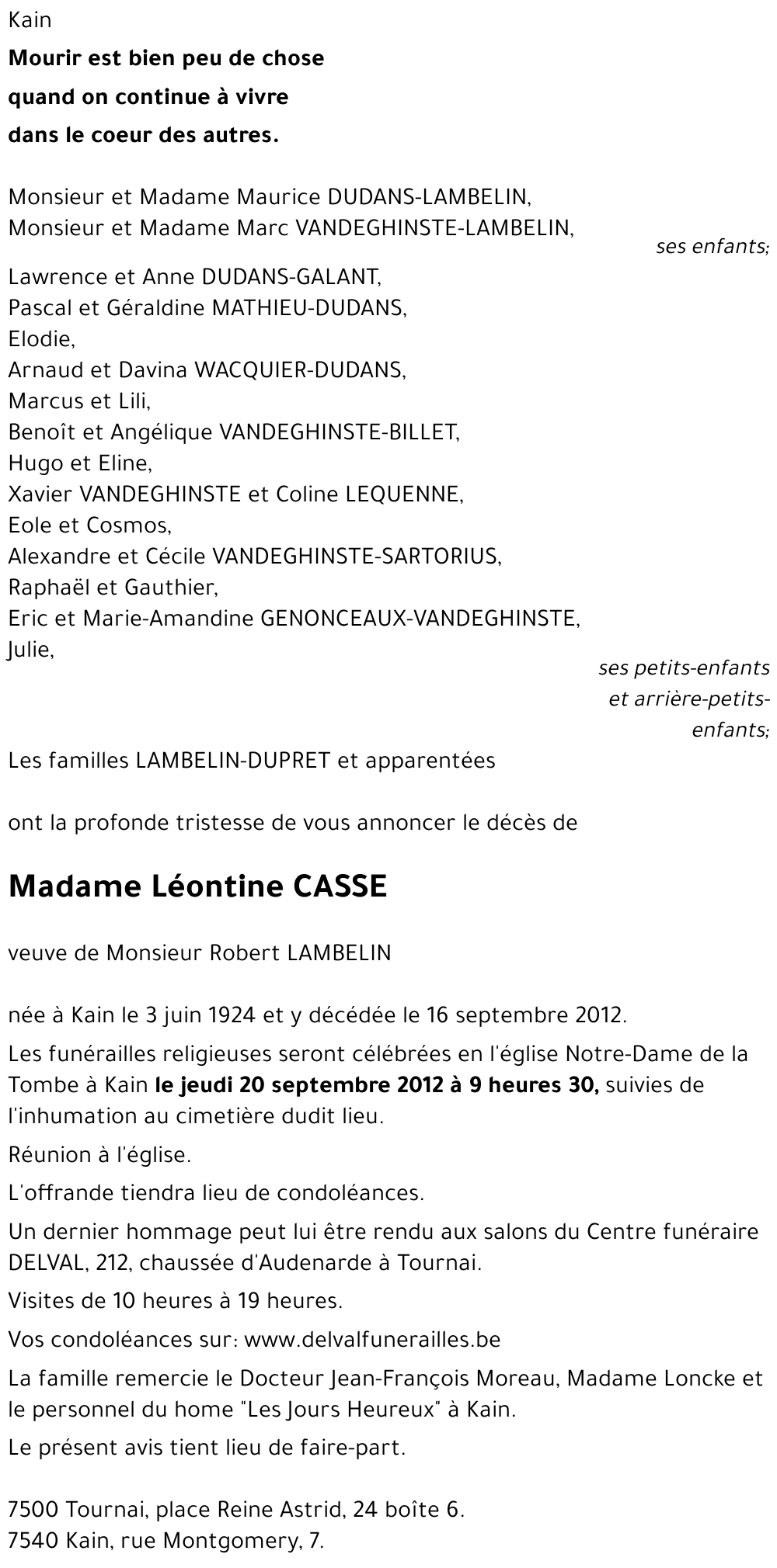 Léontine CASSE