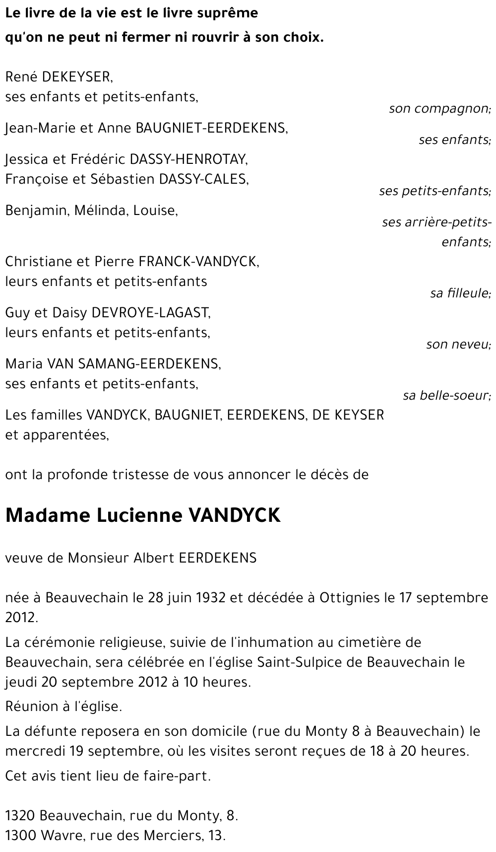 Lucienne VANDYCK