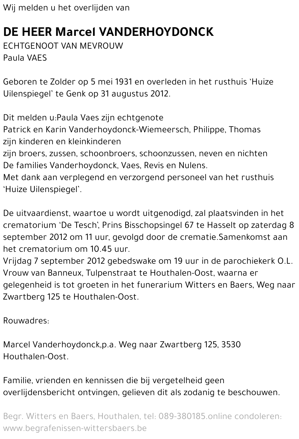 Marcel Vanderhoydonck